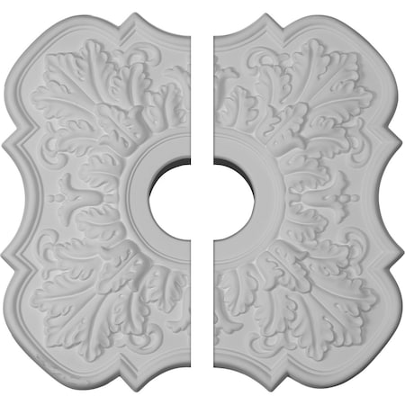 Ekena Millwork Peralta Ceiling Medallion, Two Piece (Fits Canopies up to 4 5/8"), 17 3/4"OD x 3 1/8"ID x 1"P CM17PE2